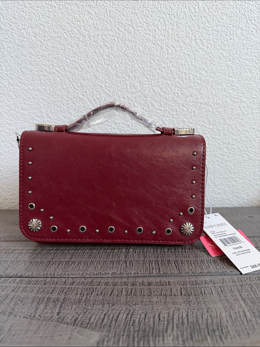 Sam & Libby Nia Top Handle Crossbody Bag in Burgundy NWT